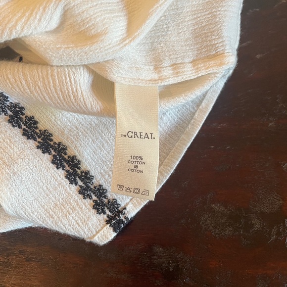 New ✨THE GREAT.  the Journey embroidered cotton-gauze top - Picture 4 of 8